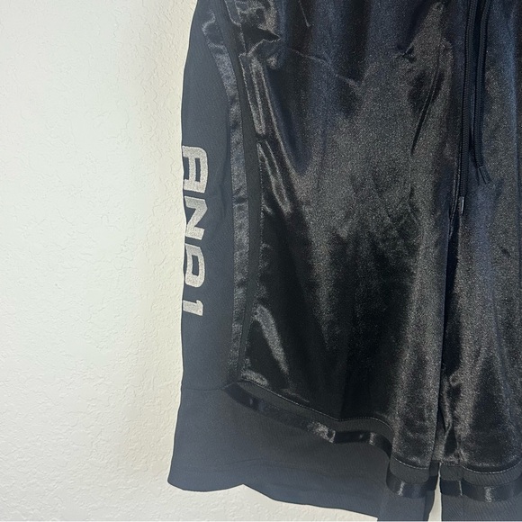 AND1 Men’s Basketball Shorts Athletic Gym Fitness Workout Long Knee Length NEW - Picture 3 of 12